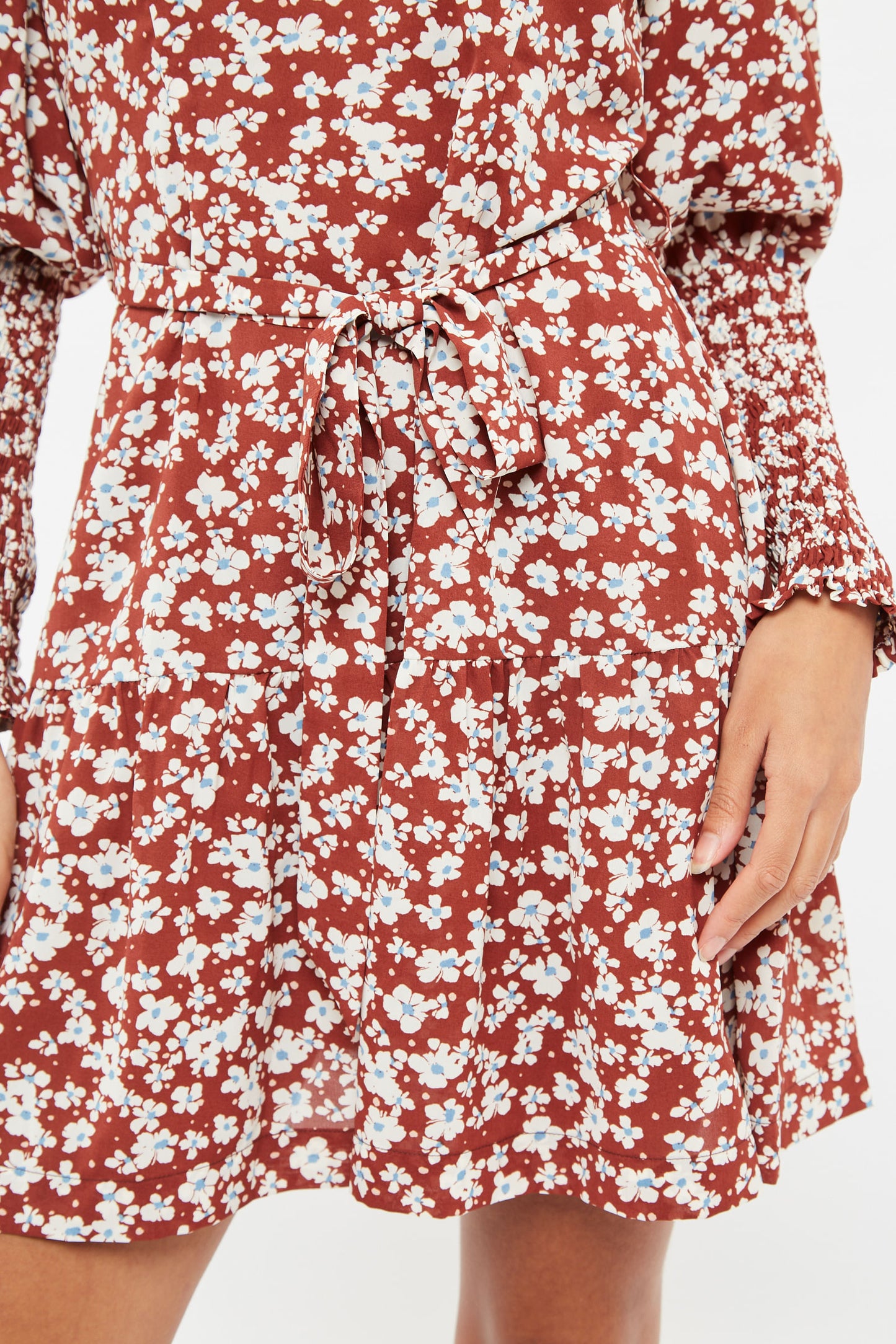 Louche Daphne Pretty Woman Print Statement Sleeve Mini Dress