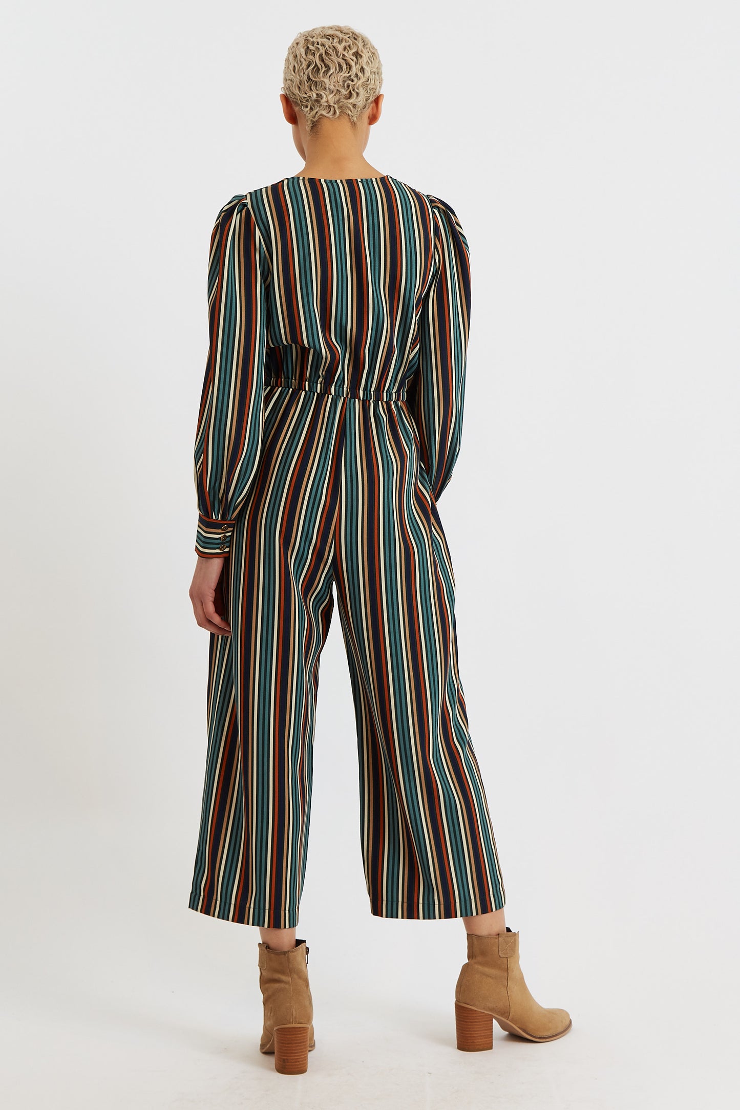 Darcy Winter Stripe Long Sleeve Jumpsuit