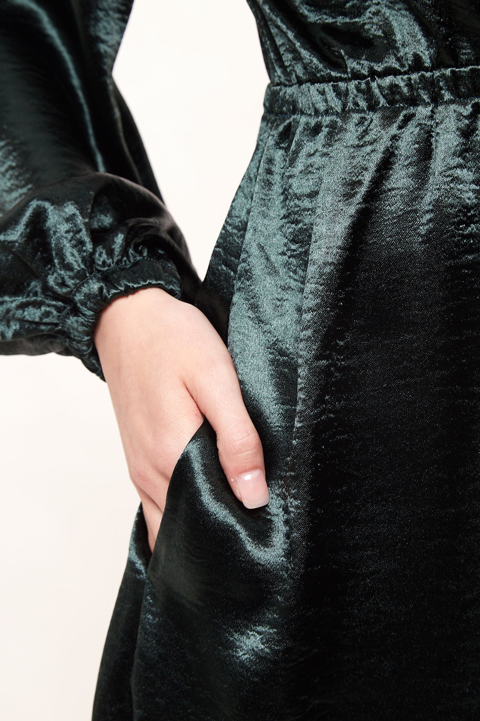 Louche Daria Satin Long Sleeve Mini Dress