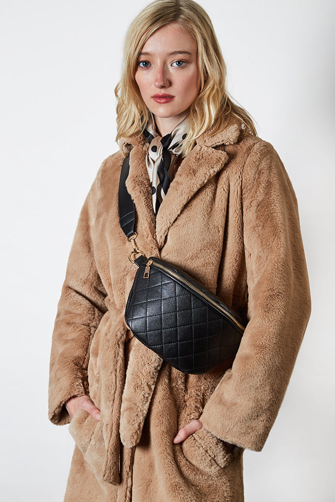 Dekar Cross Body Quilted Bum Bag - Black