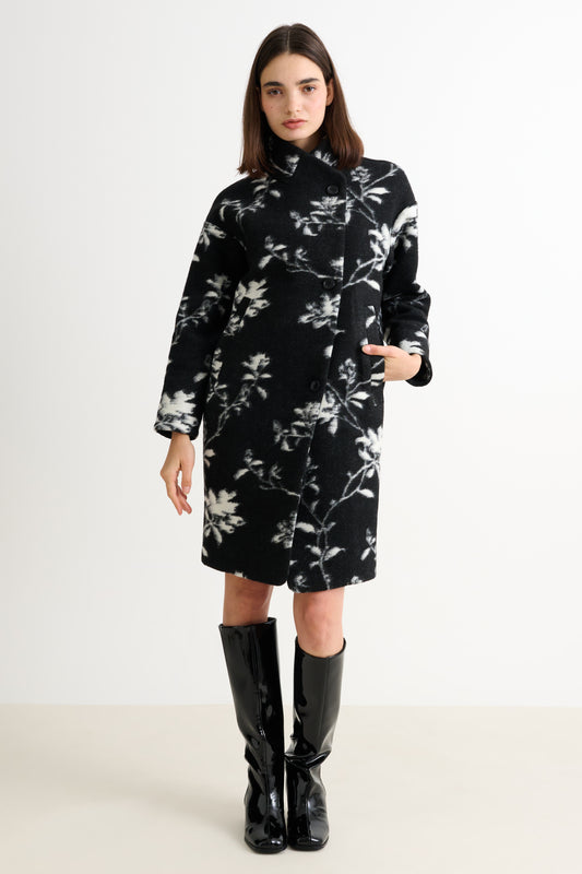 Donalda Power Bloom Funnel Neck Coat