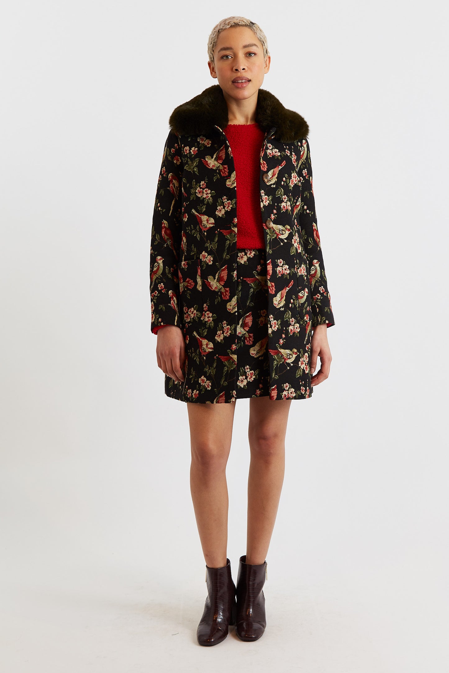 Dryden Tweet Jacquard Coat