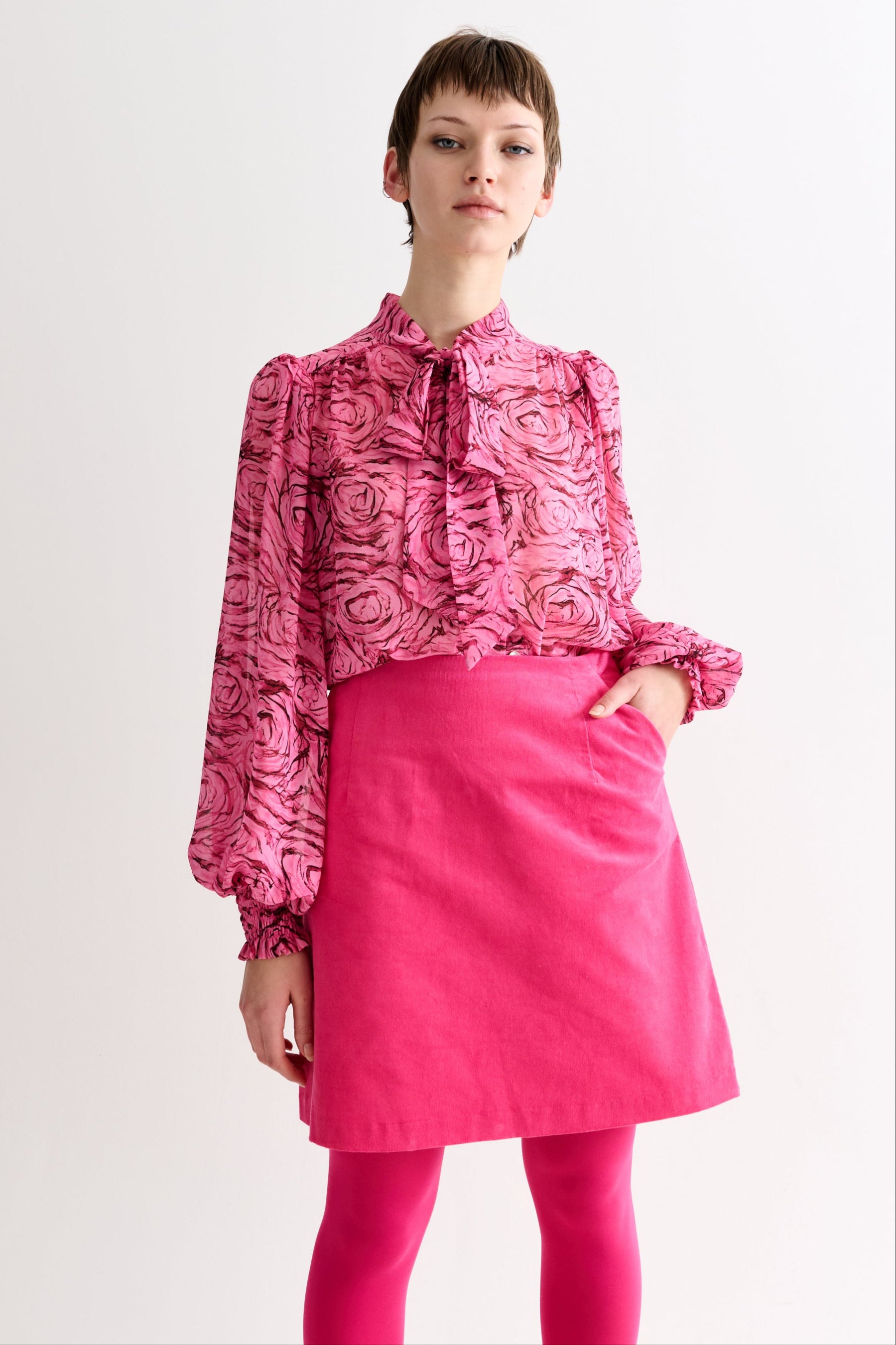 Dylan Babycord Mini Skirt - Pink