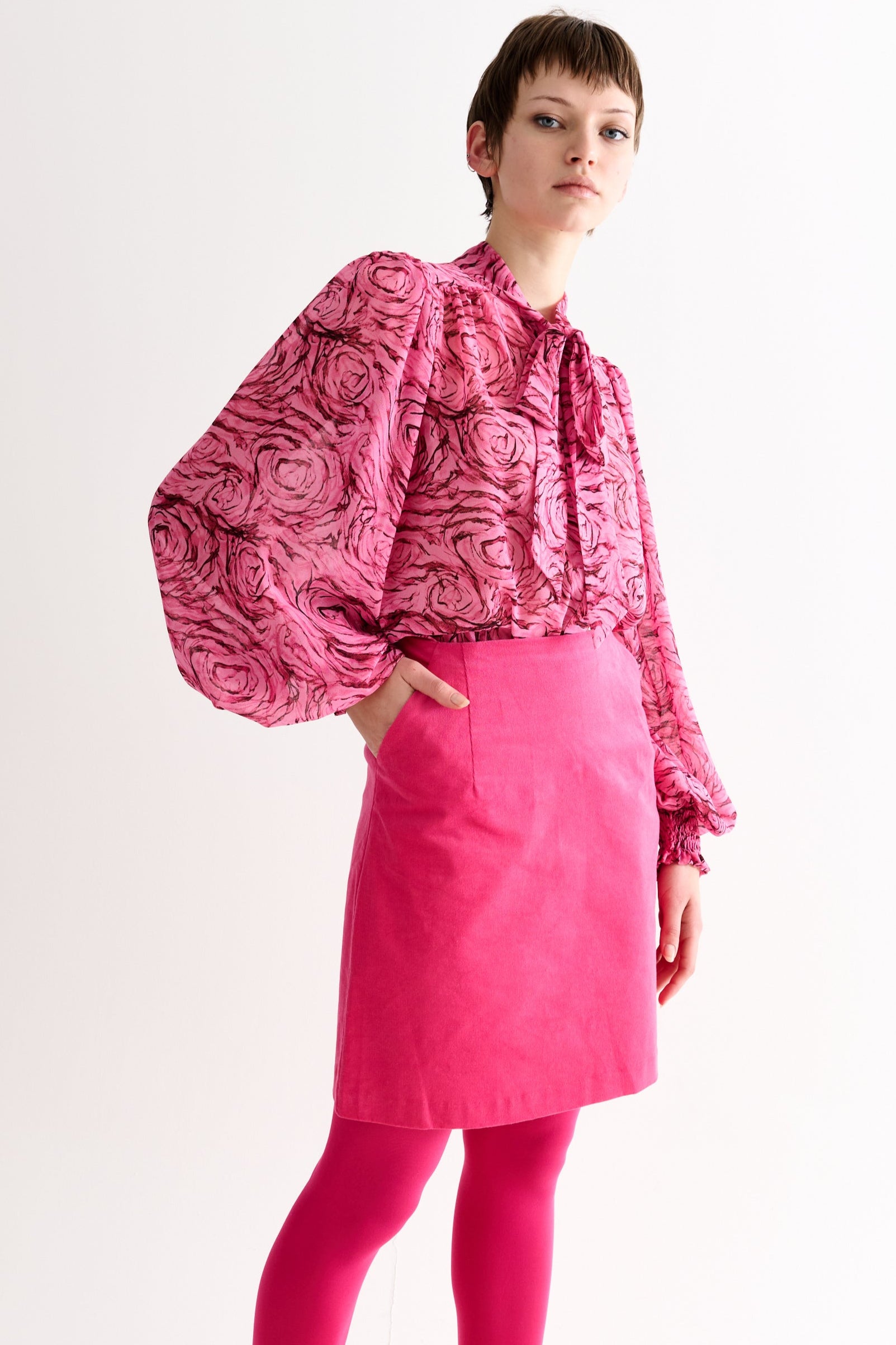 Dylan Babycord Mini Skirt - Pink