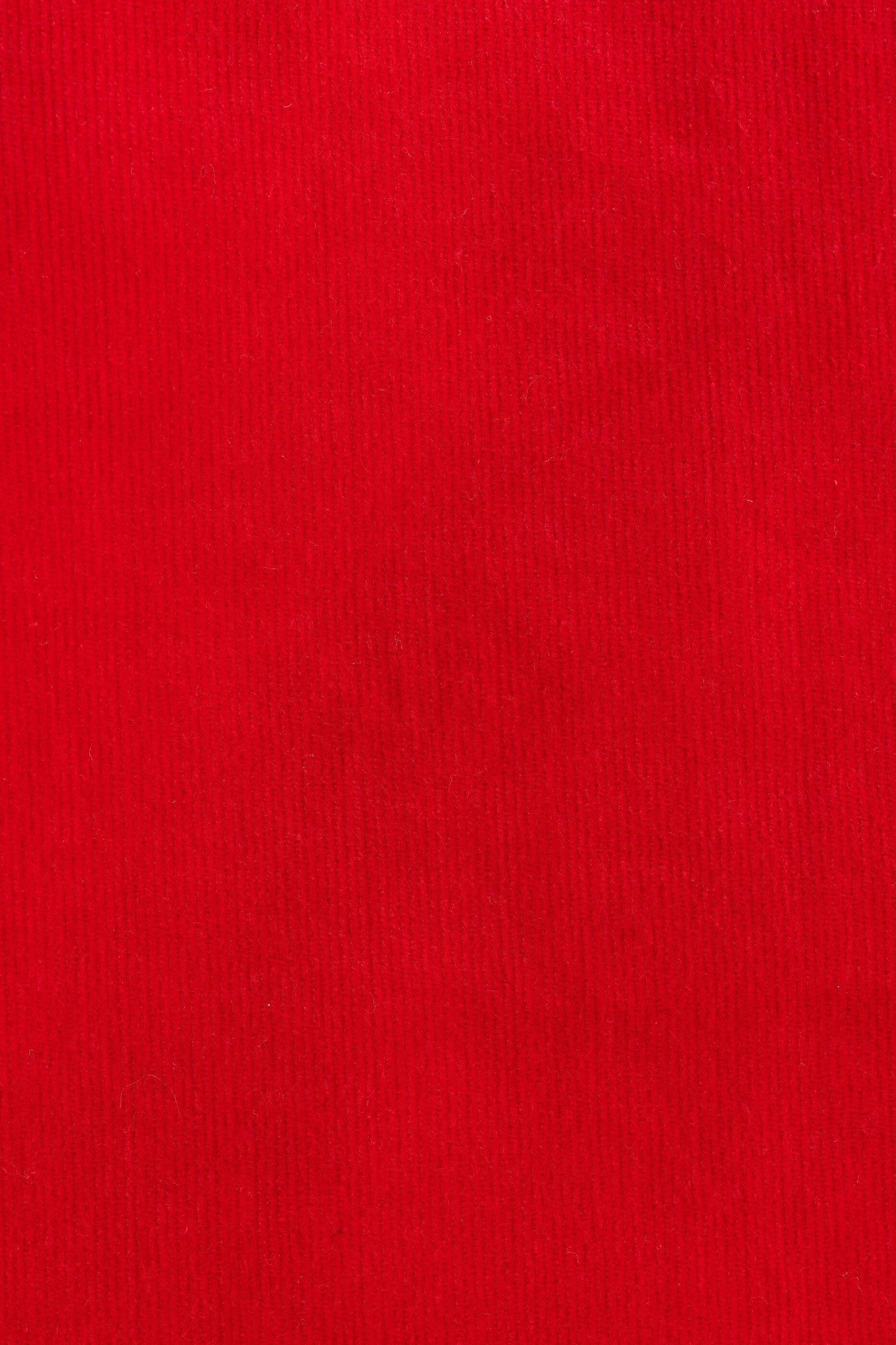 River Babycord Ric Rac Trim Wide Leg Trouser - Red - Styled