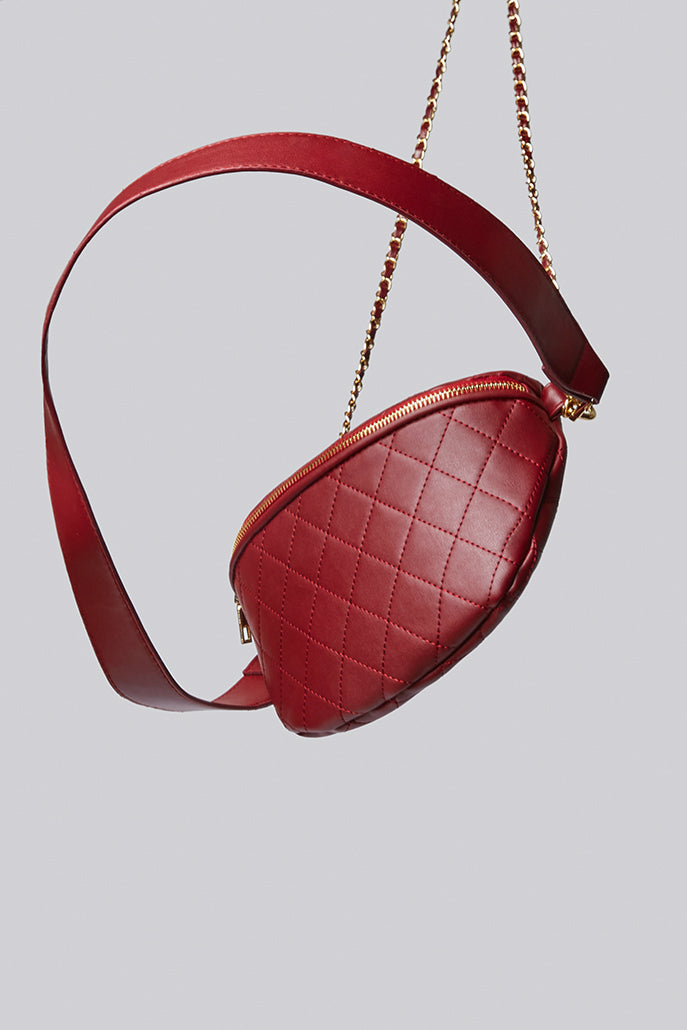 Dekar Cross Body Quilted Bum Bag - Red - Detail 1