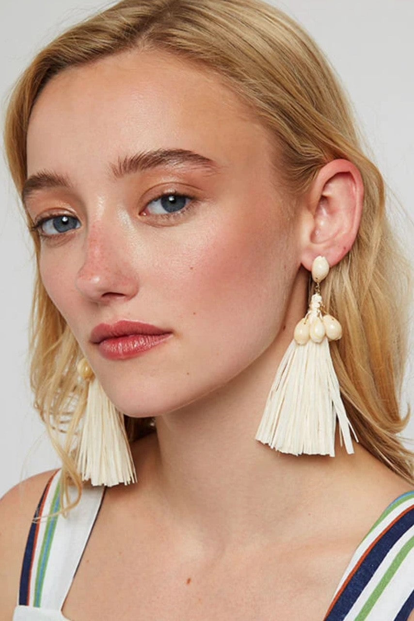 Louche Diana Shell and Tassel Earring