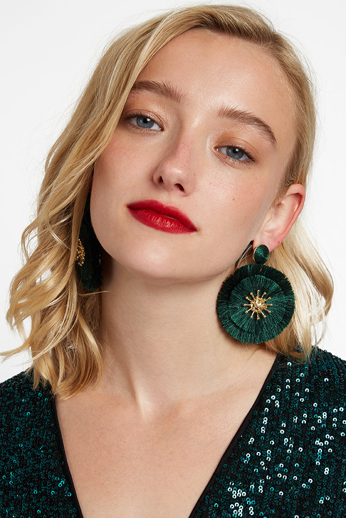 Louche Edom Earrings Green