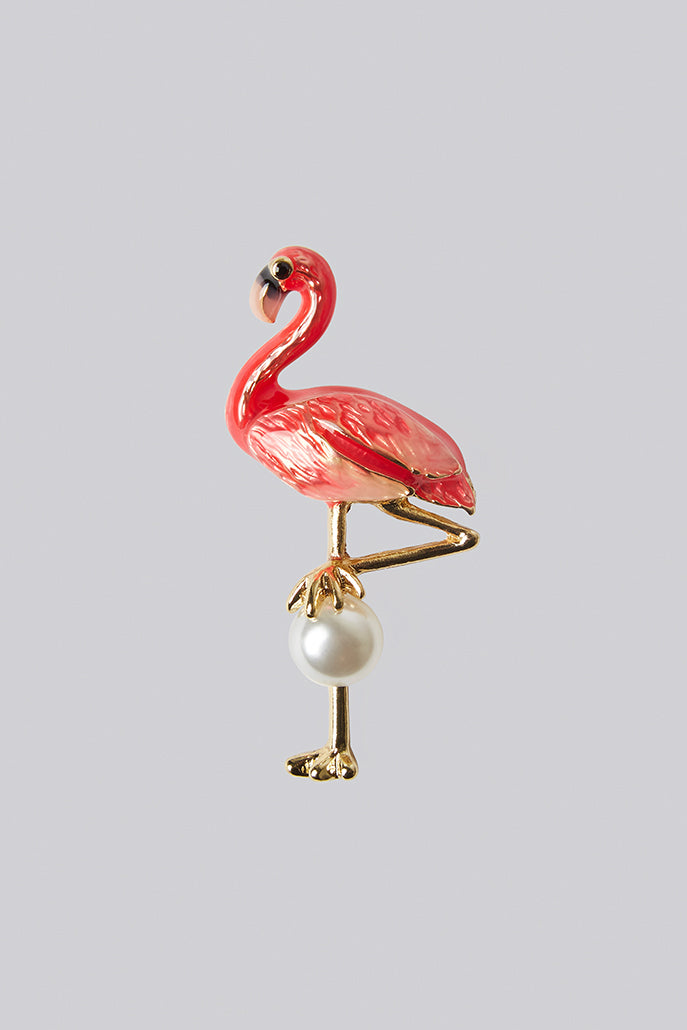 Edom Pink Flamingo Brooch
