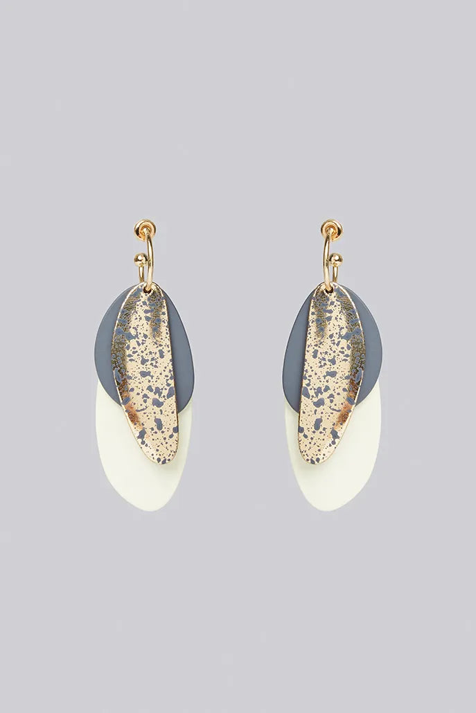 Elika 3 Layer Enamel Pendant Earrings