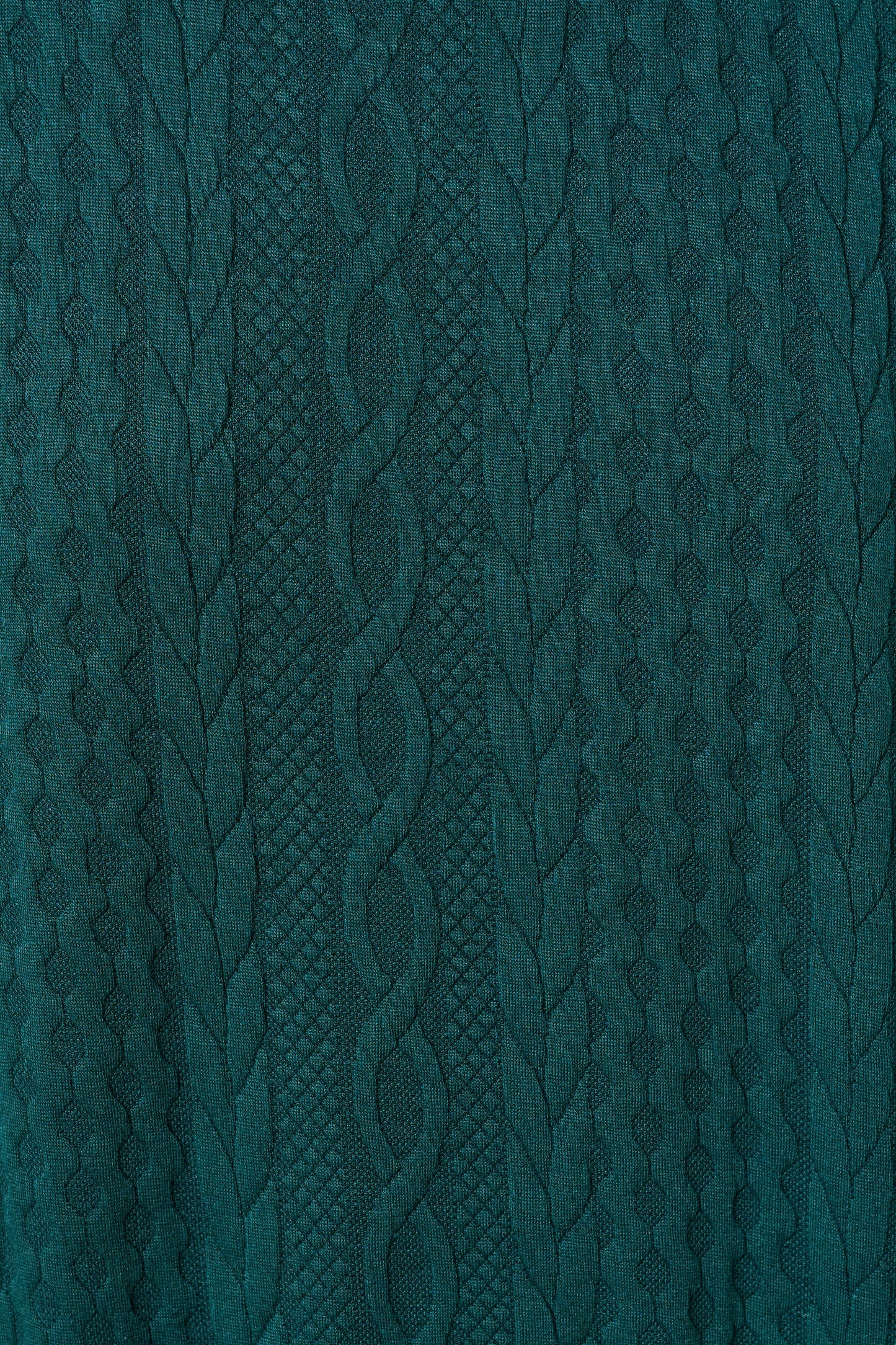 Ellie Cable Quilt Puff Sleeve Sweatshirt - Fir Green