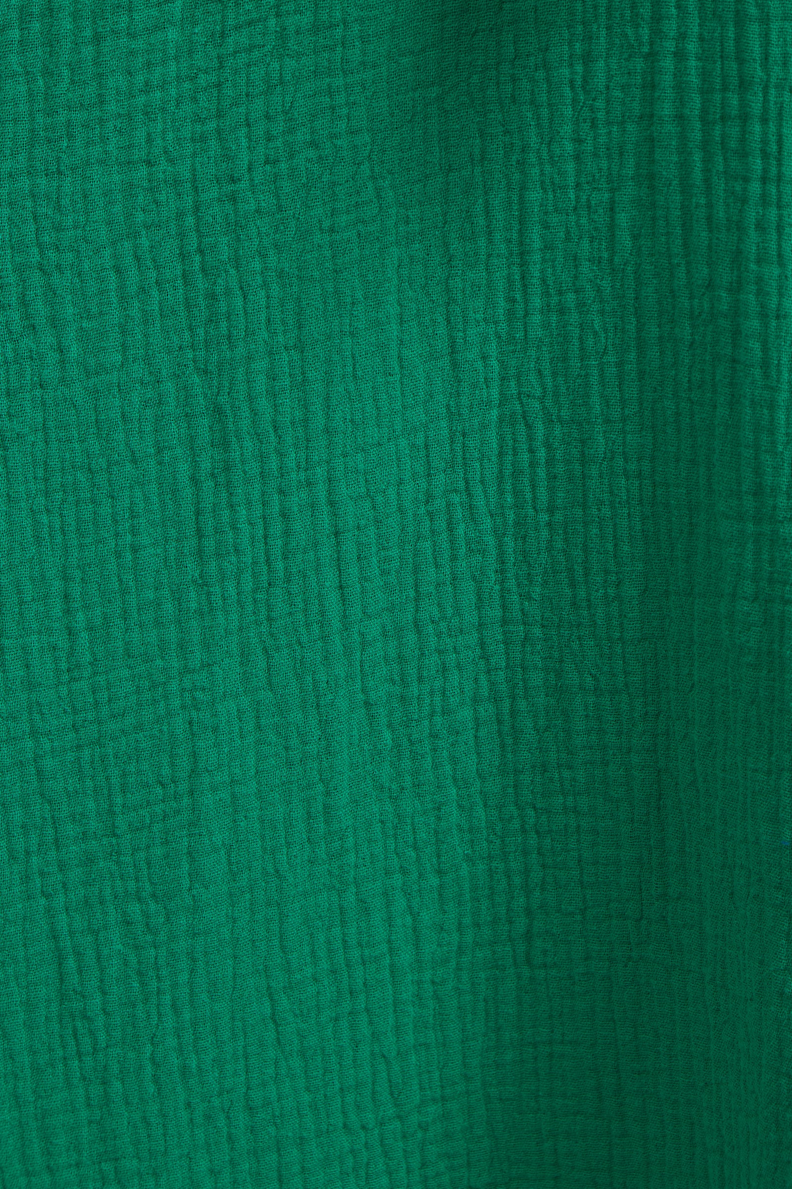 Elody Double Gauze Tie Waist Midi Dress - Green - Styled