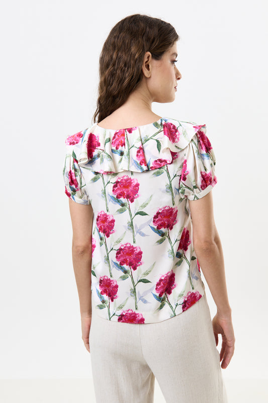 Eloise Loveflower Print Puff Sleeve Blouse