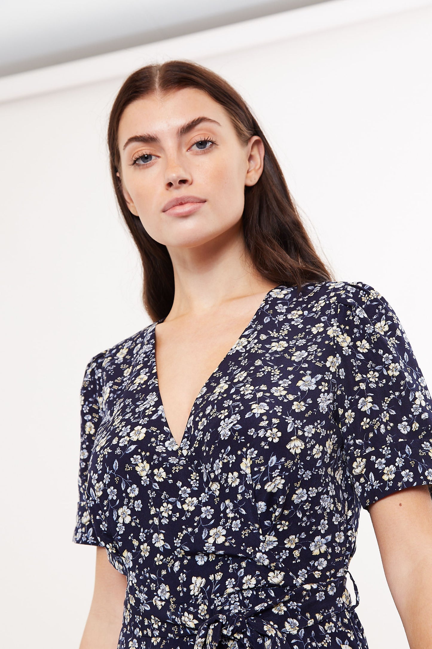 Louche Emin Country Rose Print Midi Tie Dress