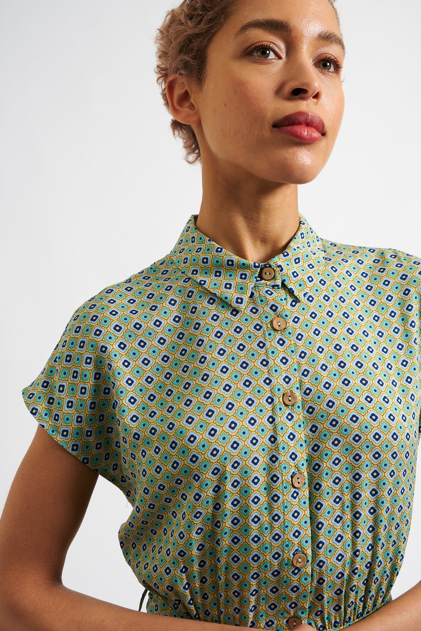 Fleur Tangiers Print Midi Shirtdress