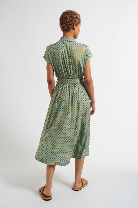 Fleur Tangiers Print Midi Shirtdress