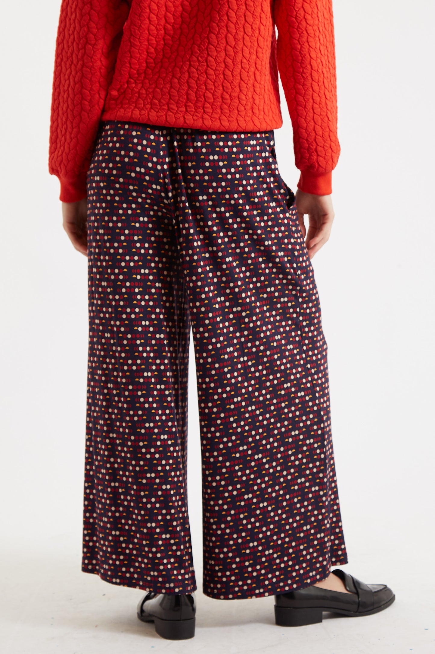 Foster Retro Dots Print Jersey Trouser