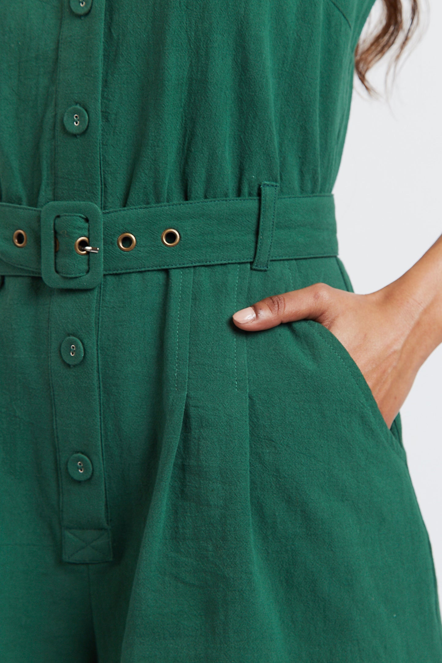 Francesca Belted Green Playsuit