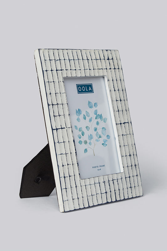 White Square Pattern Photo Frame 6X4