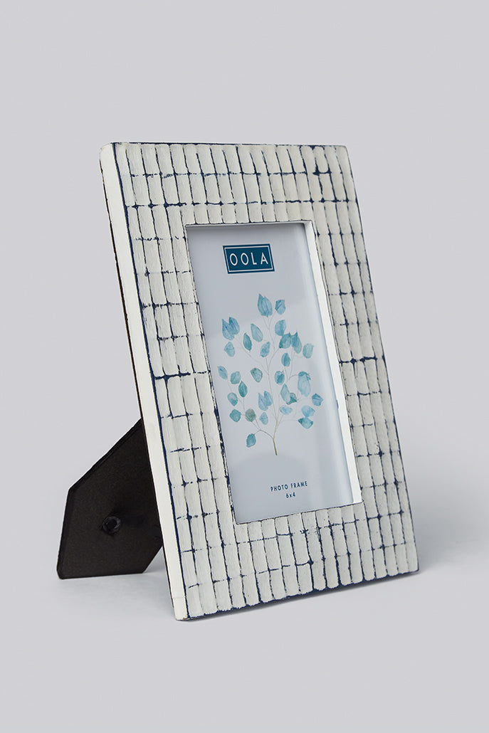 White Square Pattern Photo Frame 6X4