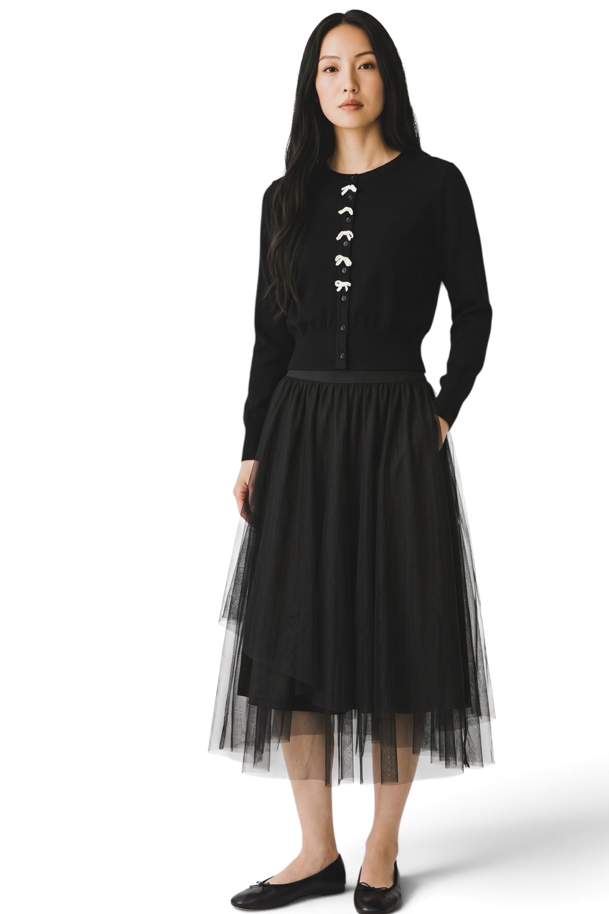 Bertin Tulle Midi Skirt