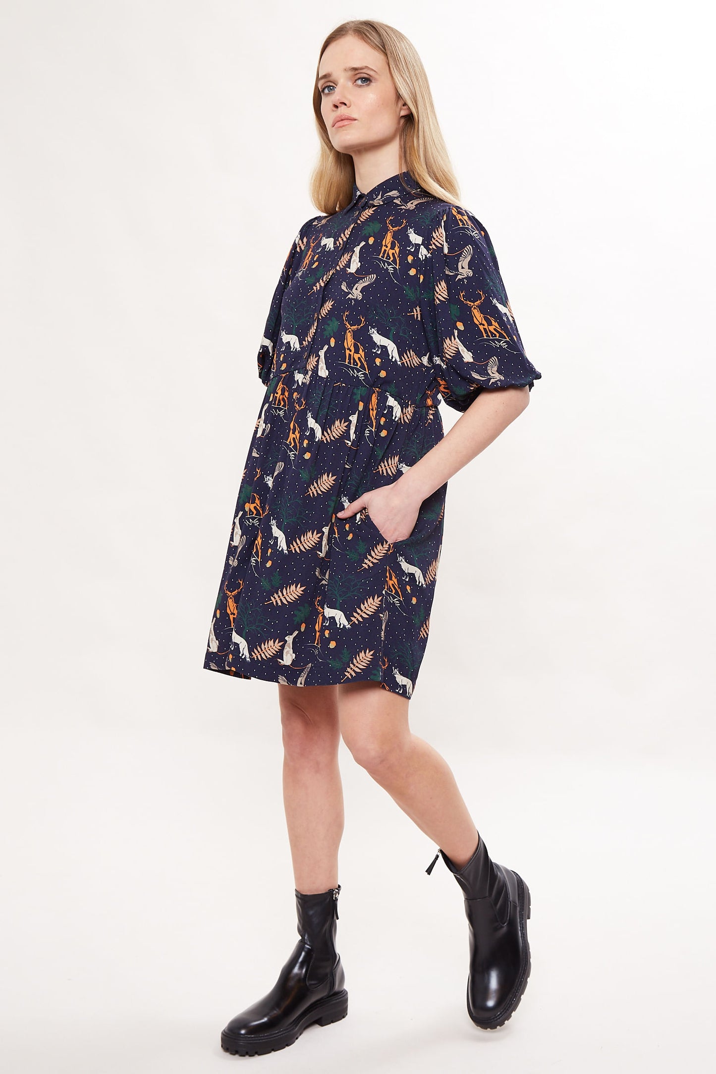 Louche Georgia Secret Garden Print Mini Dress