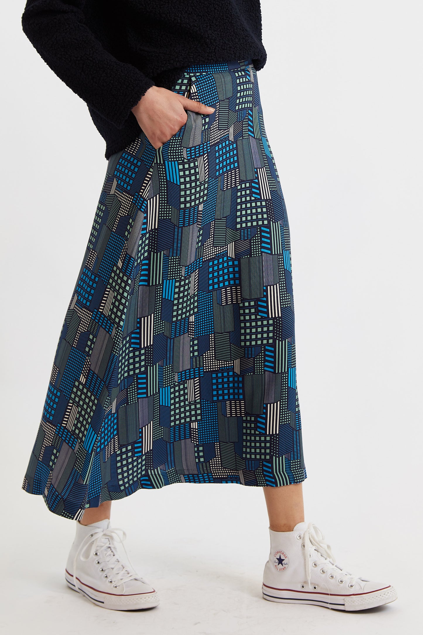 Gilford Geo City Print Midaxi Skirt