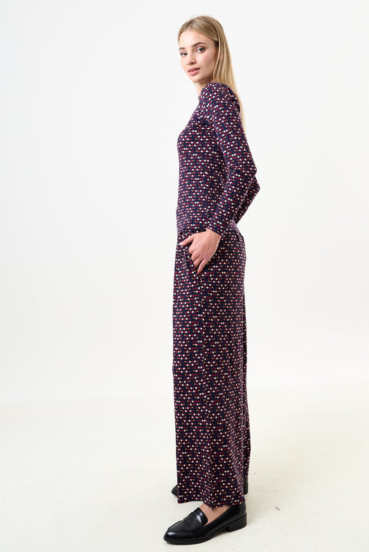 Foster Retro Dots Print Jersey Trouser