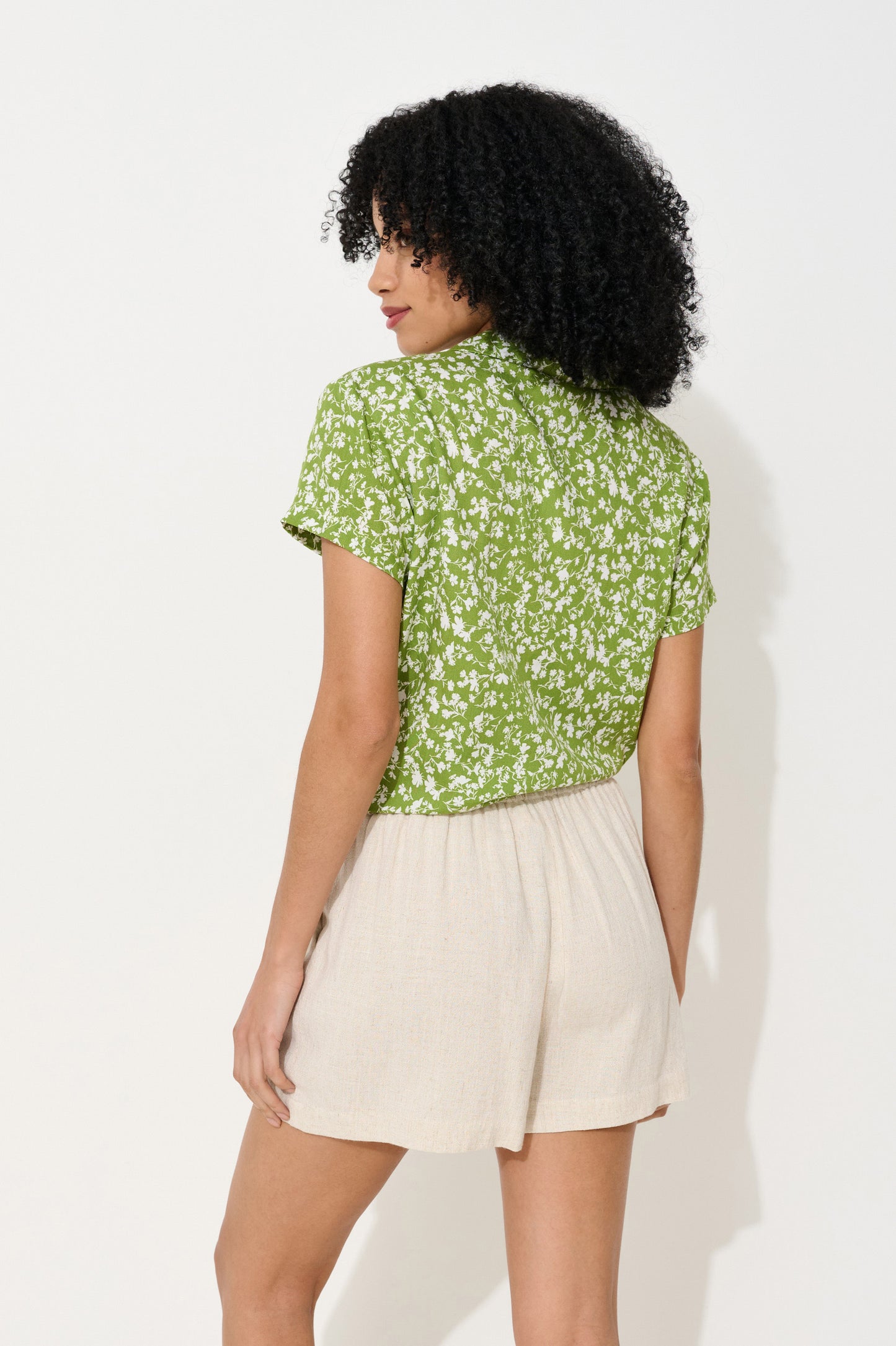 Hilton Linen Mix Shorts - Natural