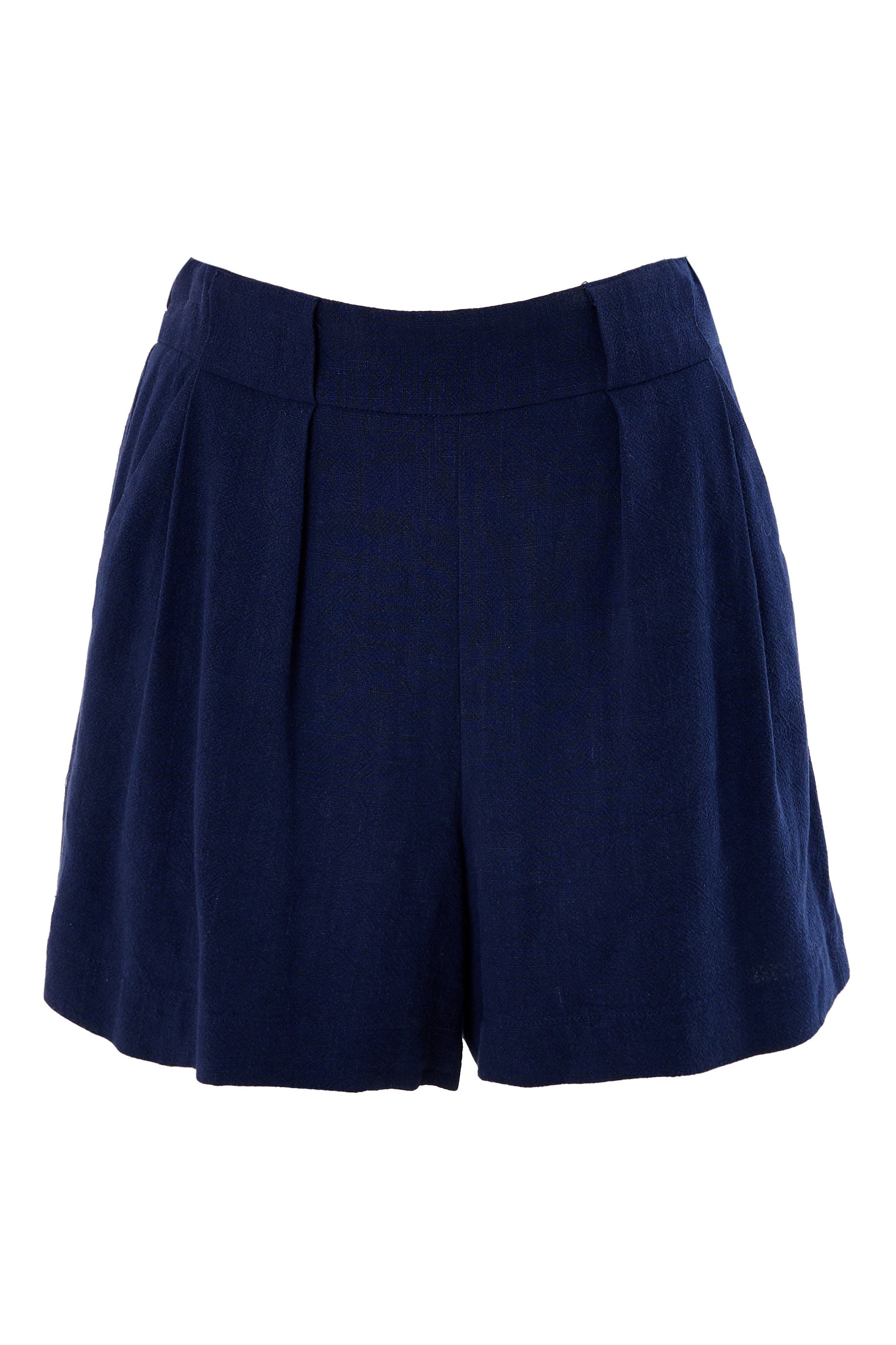 Hilton Linen Mix Shorts - Navy - Detail 2