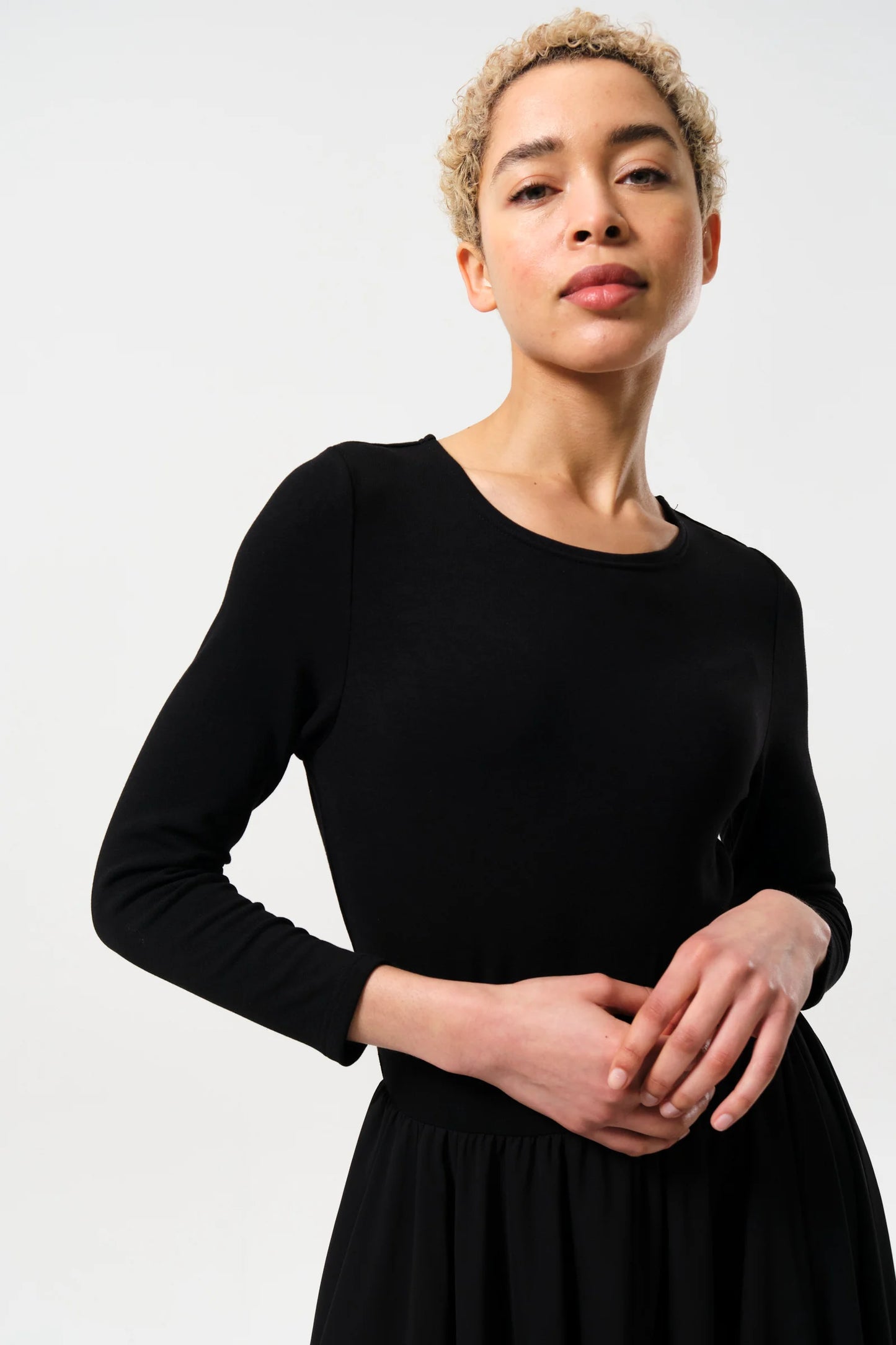 Huxley Ballerina Style Maxi Dress - Black