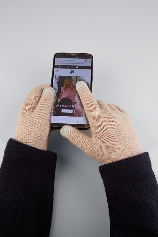 Hahn Cream Touch Screen Knitted Gloves