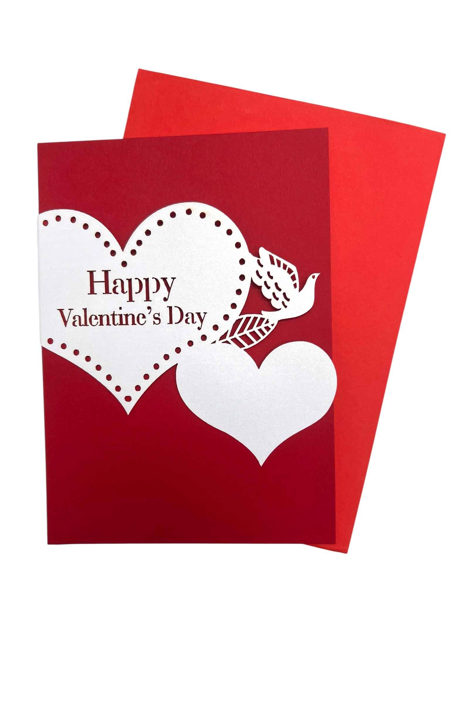 Happy Valentines Day Paper Cut Heart Card