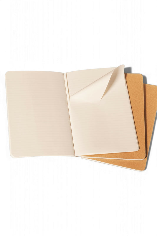 Moleskine Large Set of Three Ruled Journals - Brown