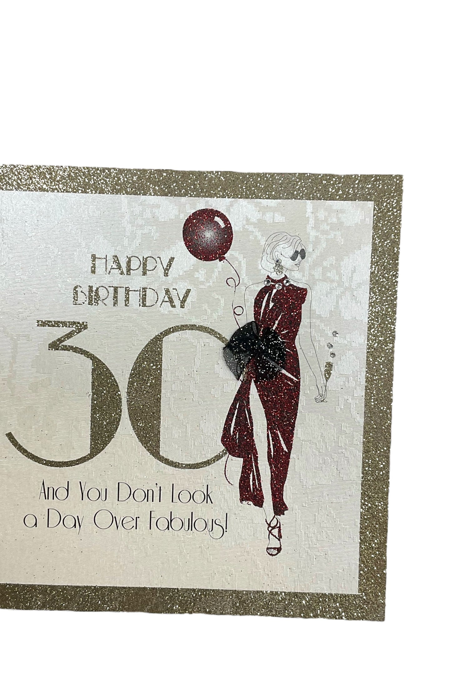 Happy 30th Birthday Glitter Card