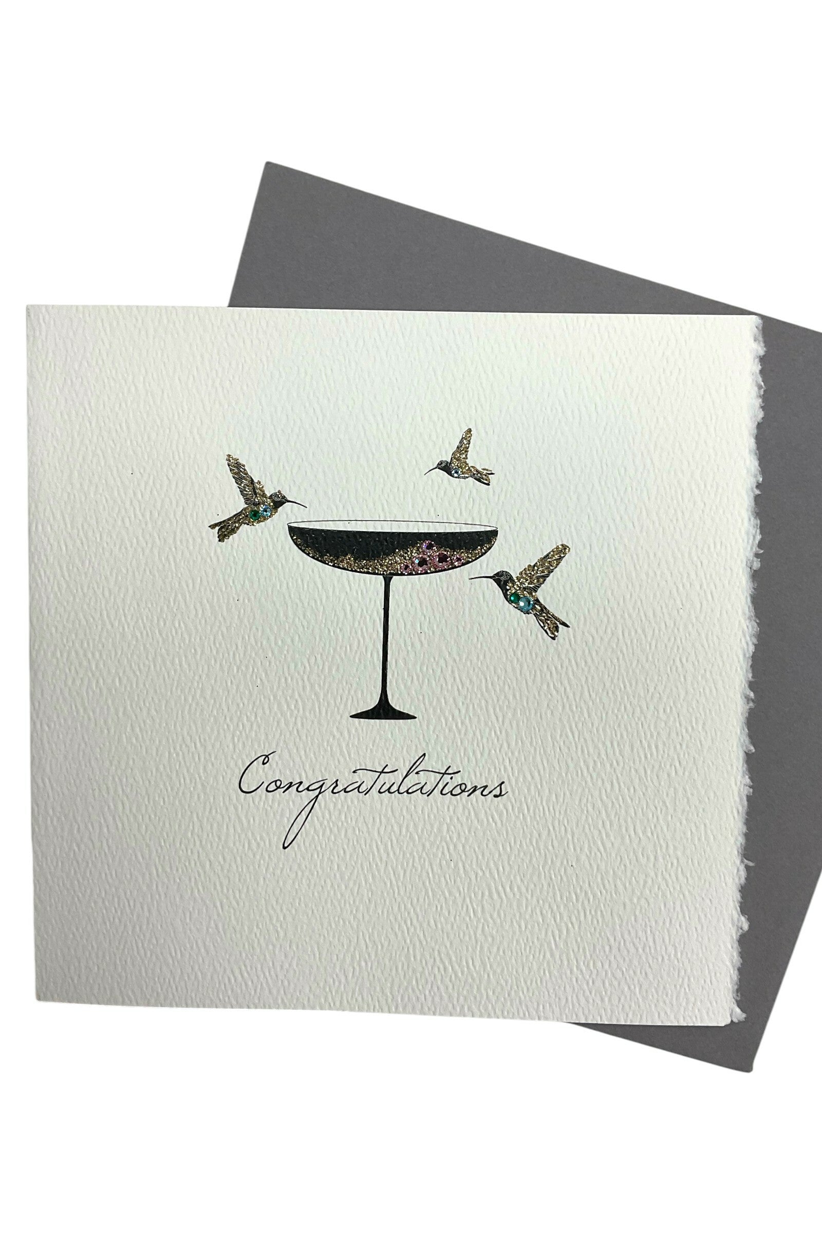 Hummingbirds And Champagne Congratulations Card