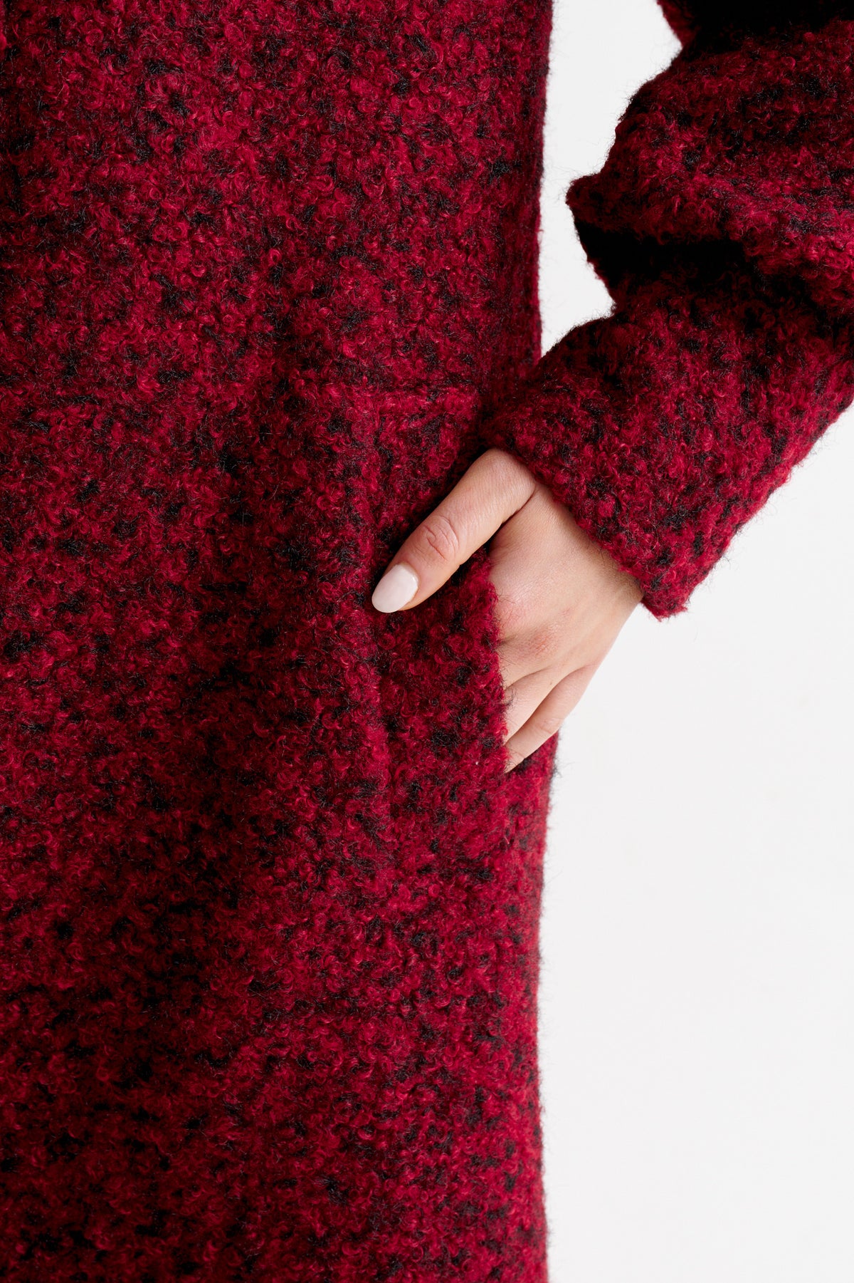 Mischa Boucle Coat - Merlot