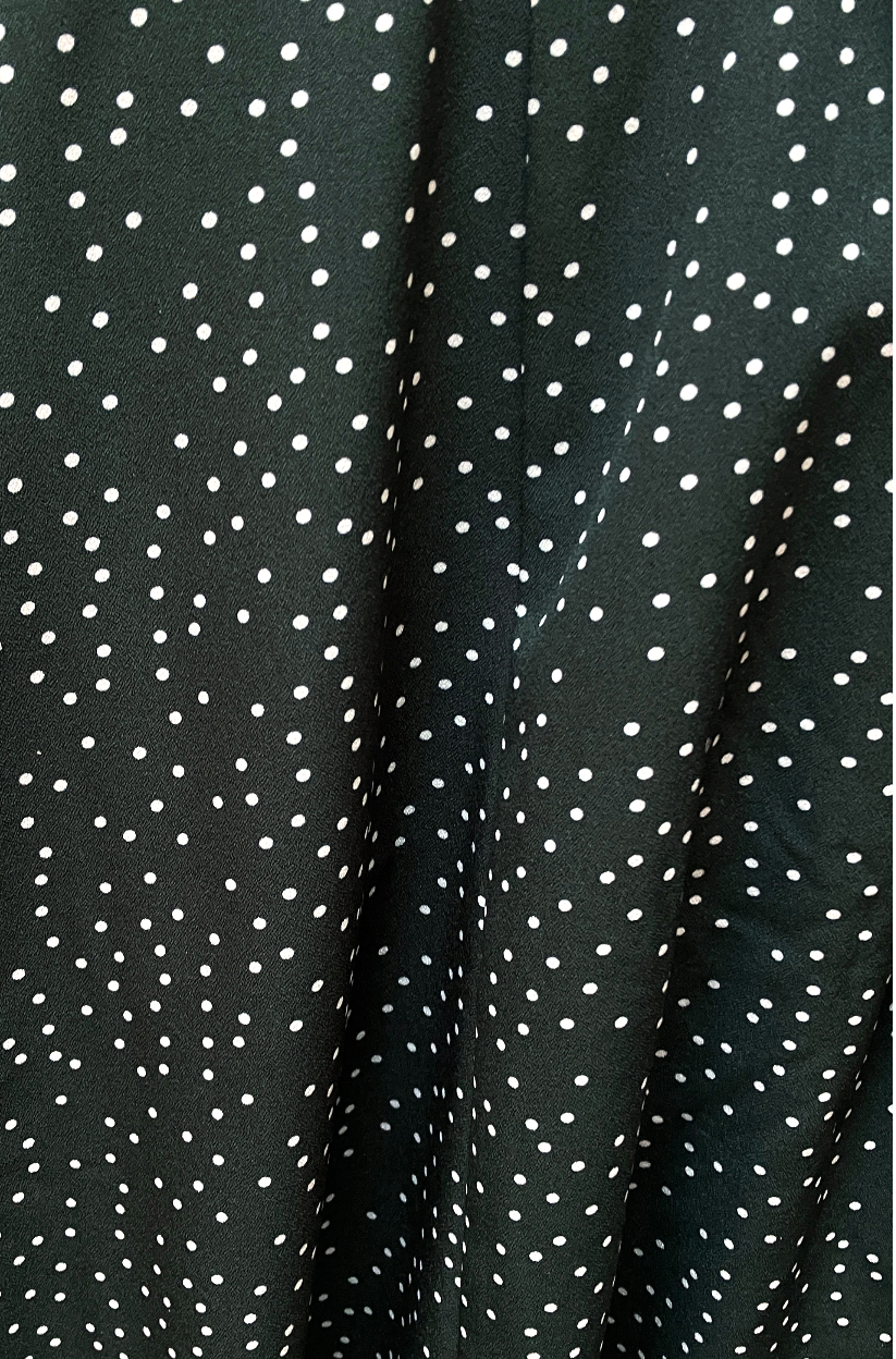 Kiyo Dark Green Dot Midi skirt - Styled