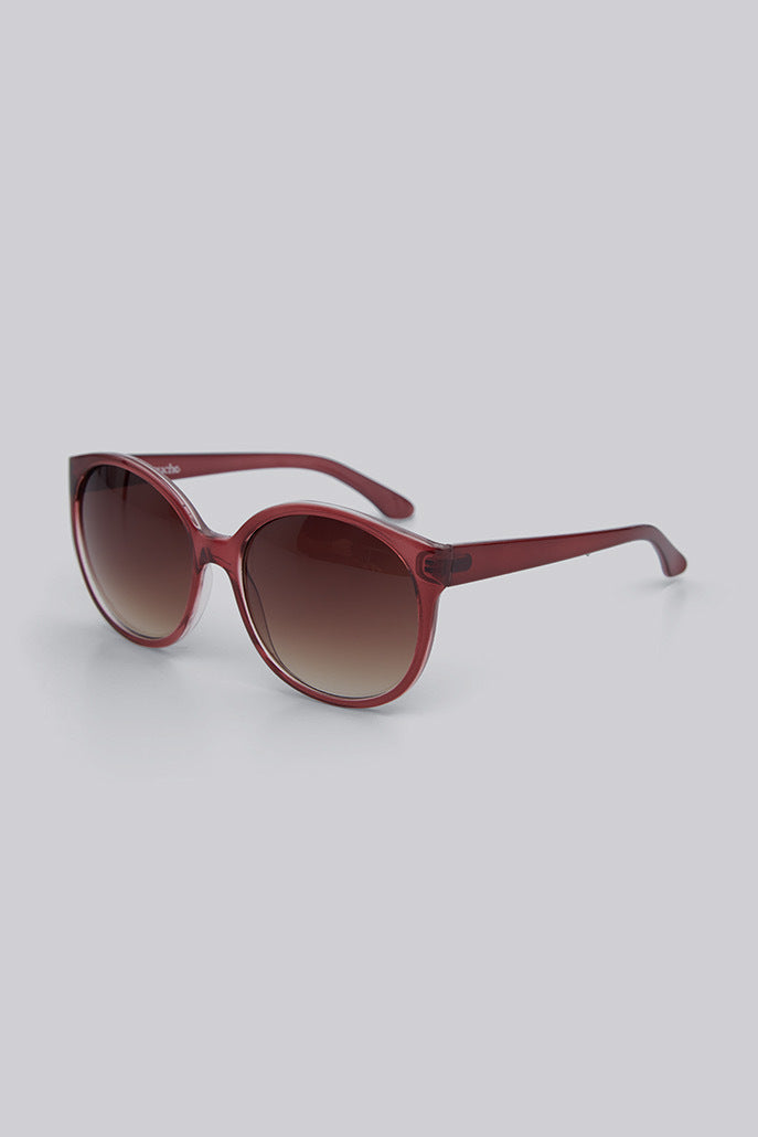 April Dusty Rose Oversized Round Sunglasses