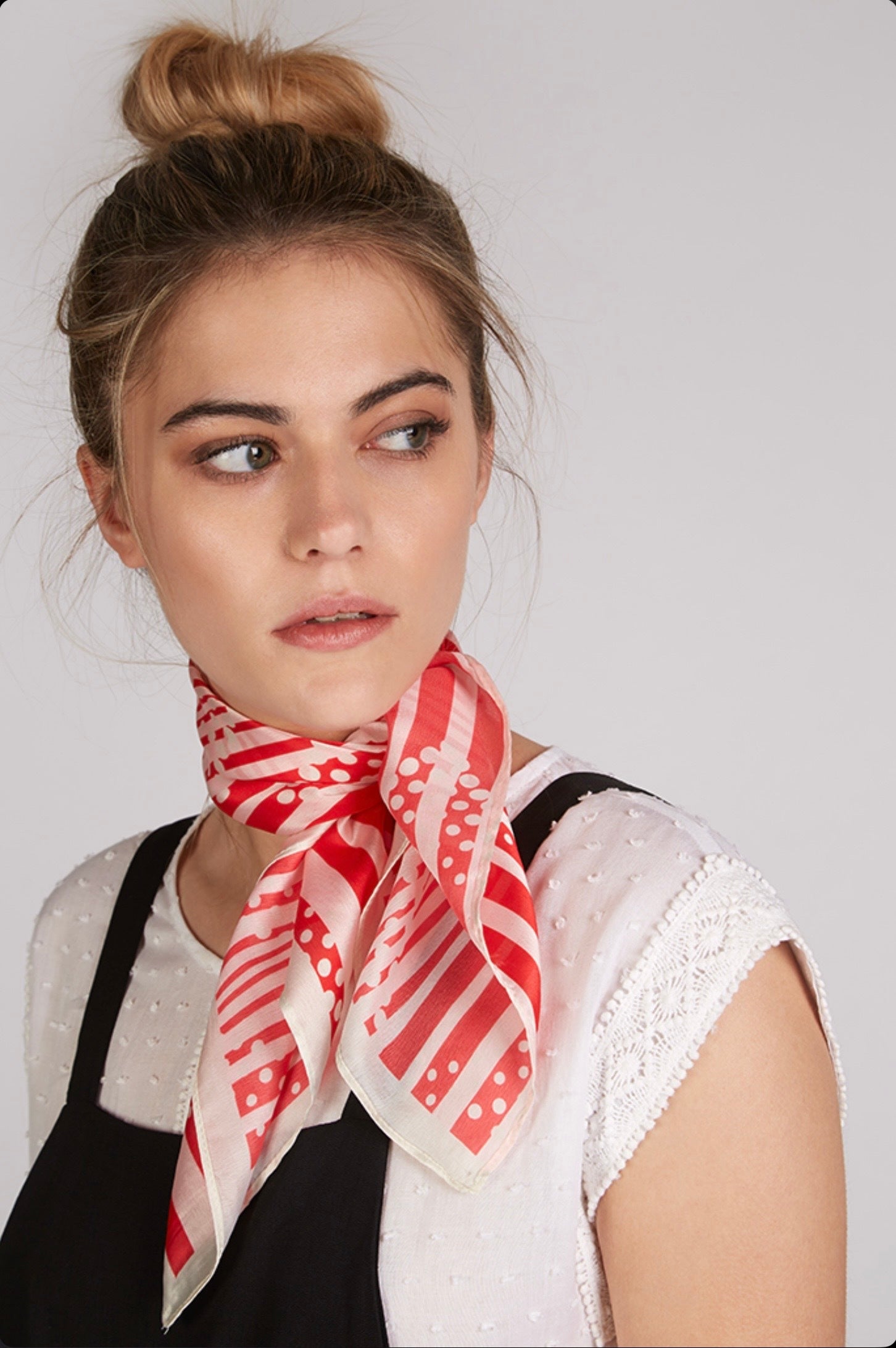 Toots Square Red & Cream Scarf