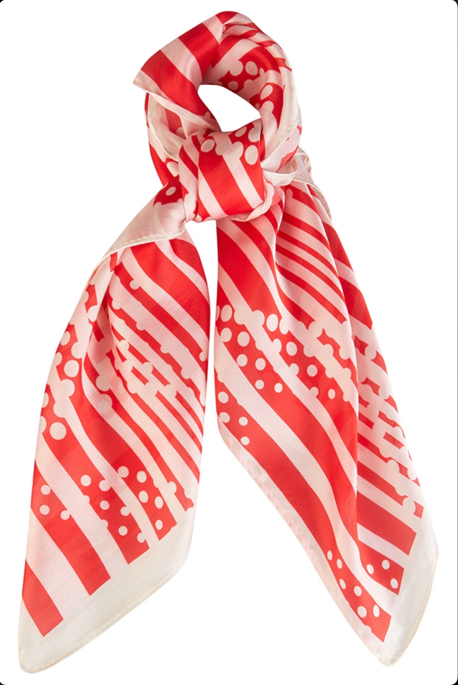 Toots Square Red & Cream Scarf