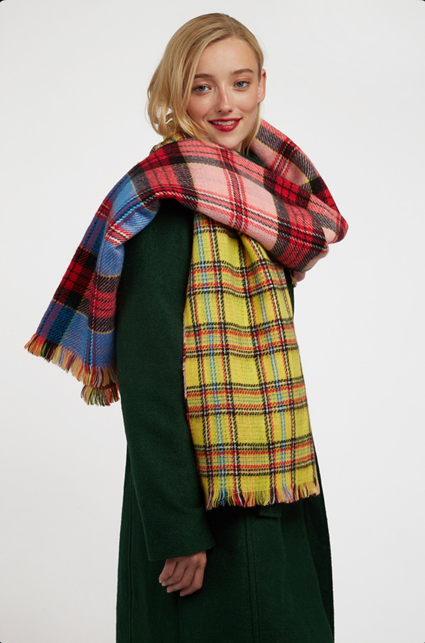 Rosh Double Face Woven Check Scarf
