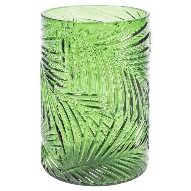 Large Fern Pressed Glass Vase