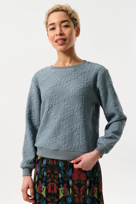 Jan Cable Quilt Sweatshirt - Teal