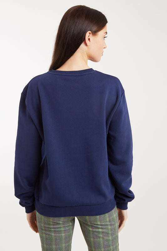 Jan Daisy Chain Sweater in Navy