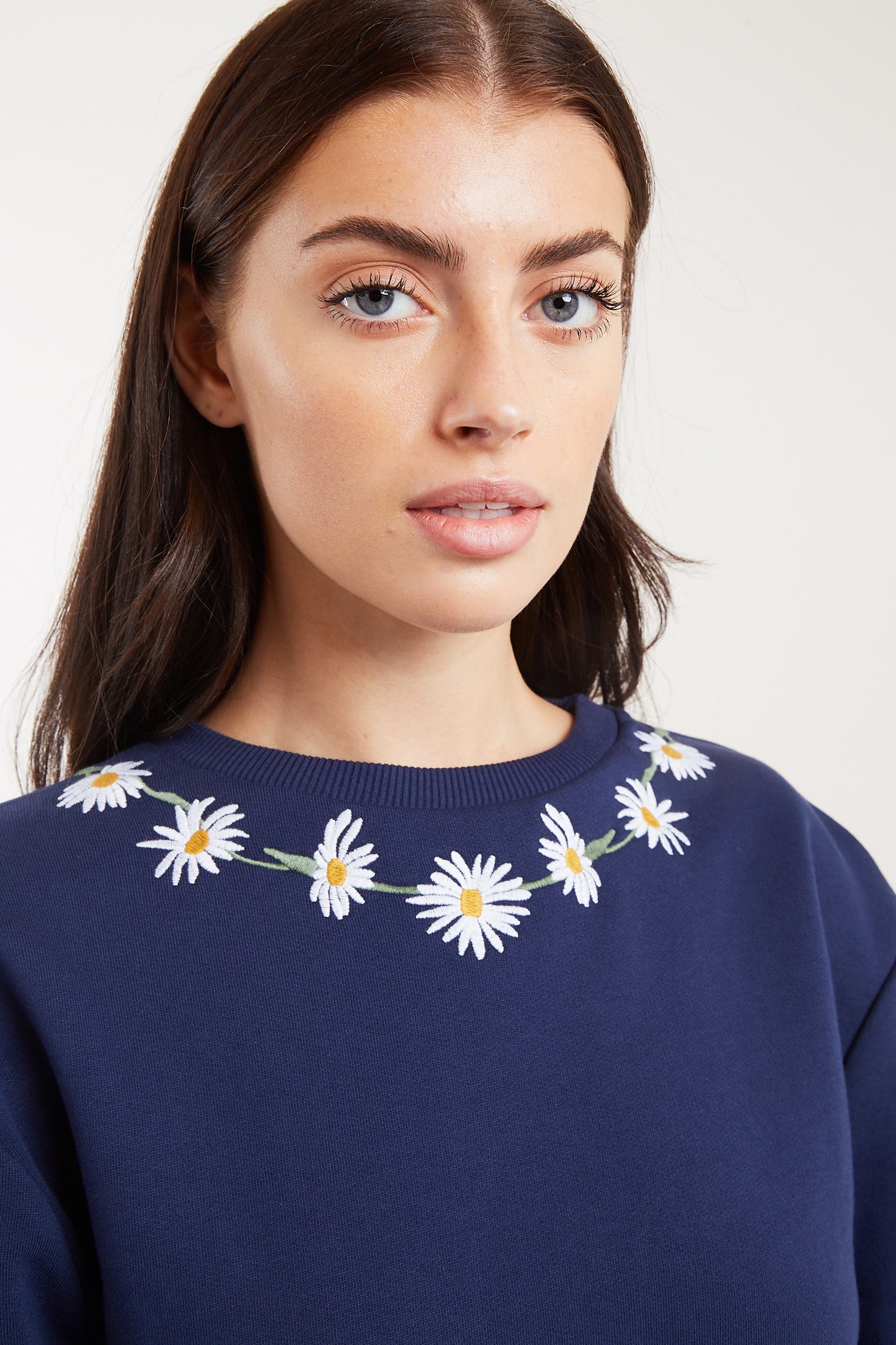Jan Daisy Chain Sweater in Navy
