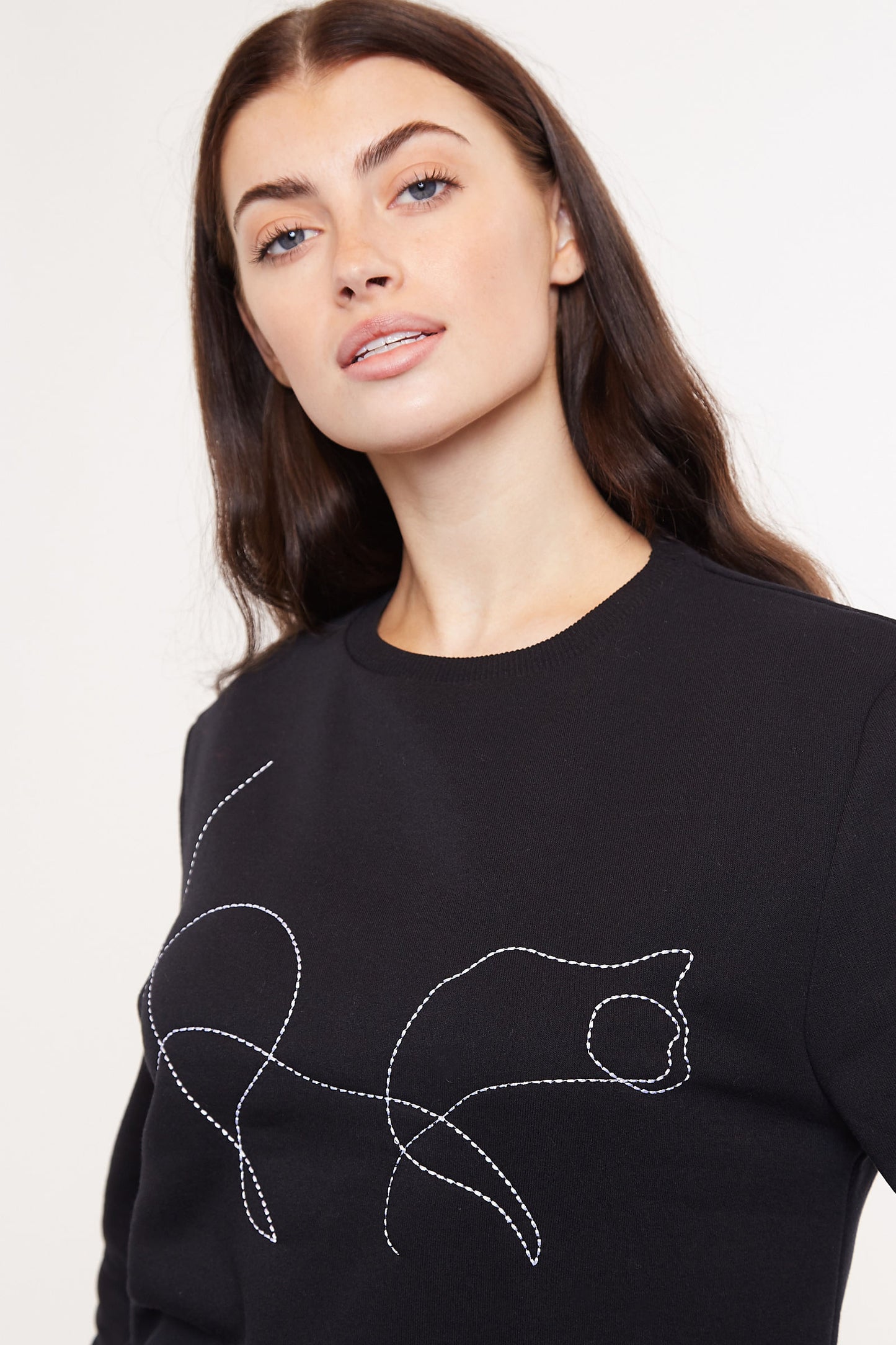 Louche Jan Feline Embroided Sweatshirt