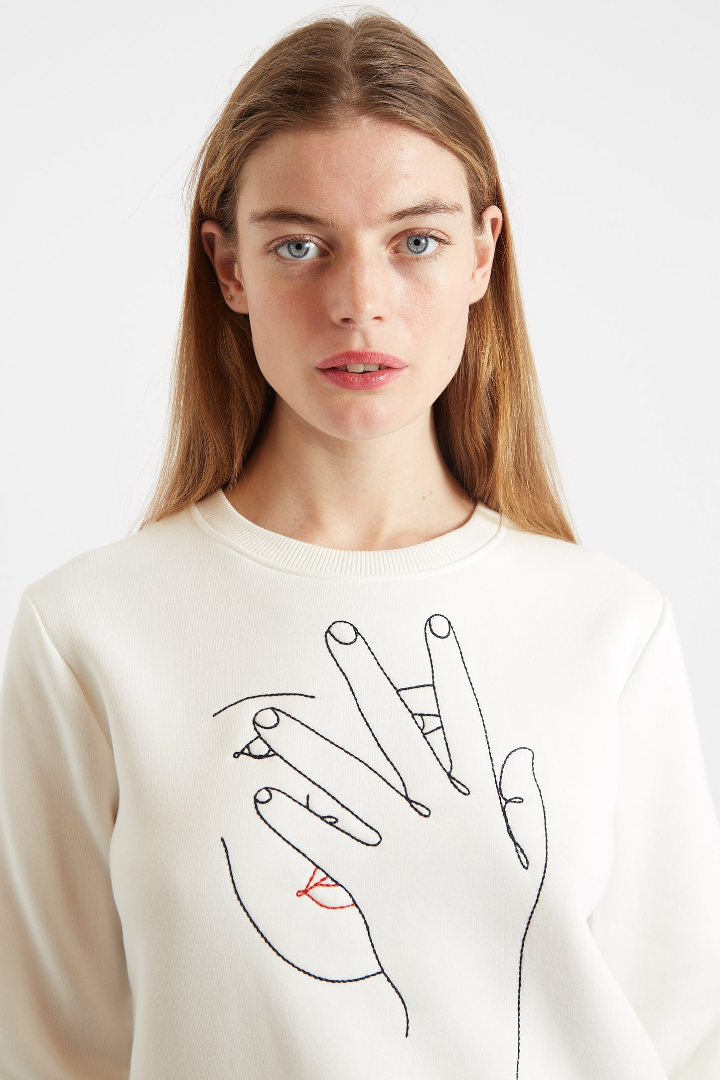 Jan Hand Off Embroidered Sweatshirt - Off White