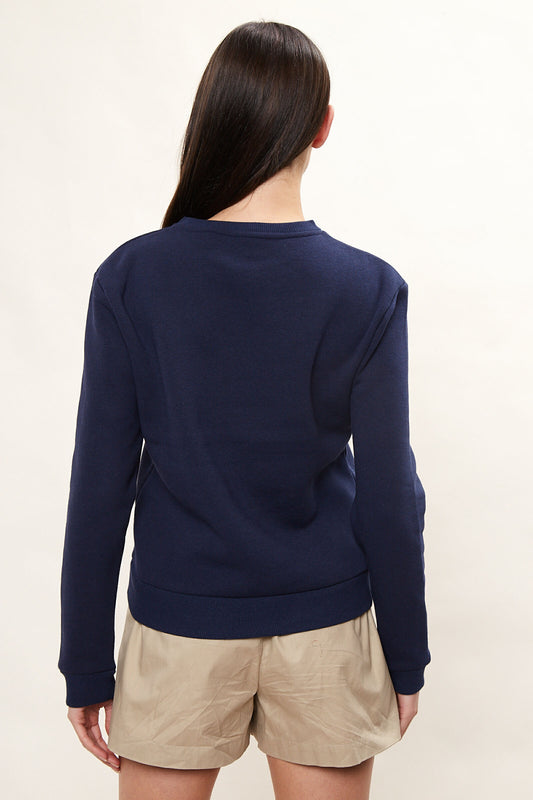 Jan Jellyfish Embroidered Navy Sweatshirt