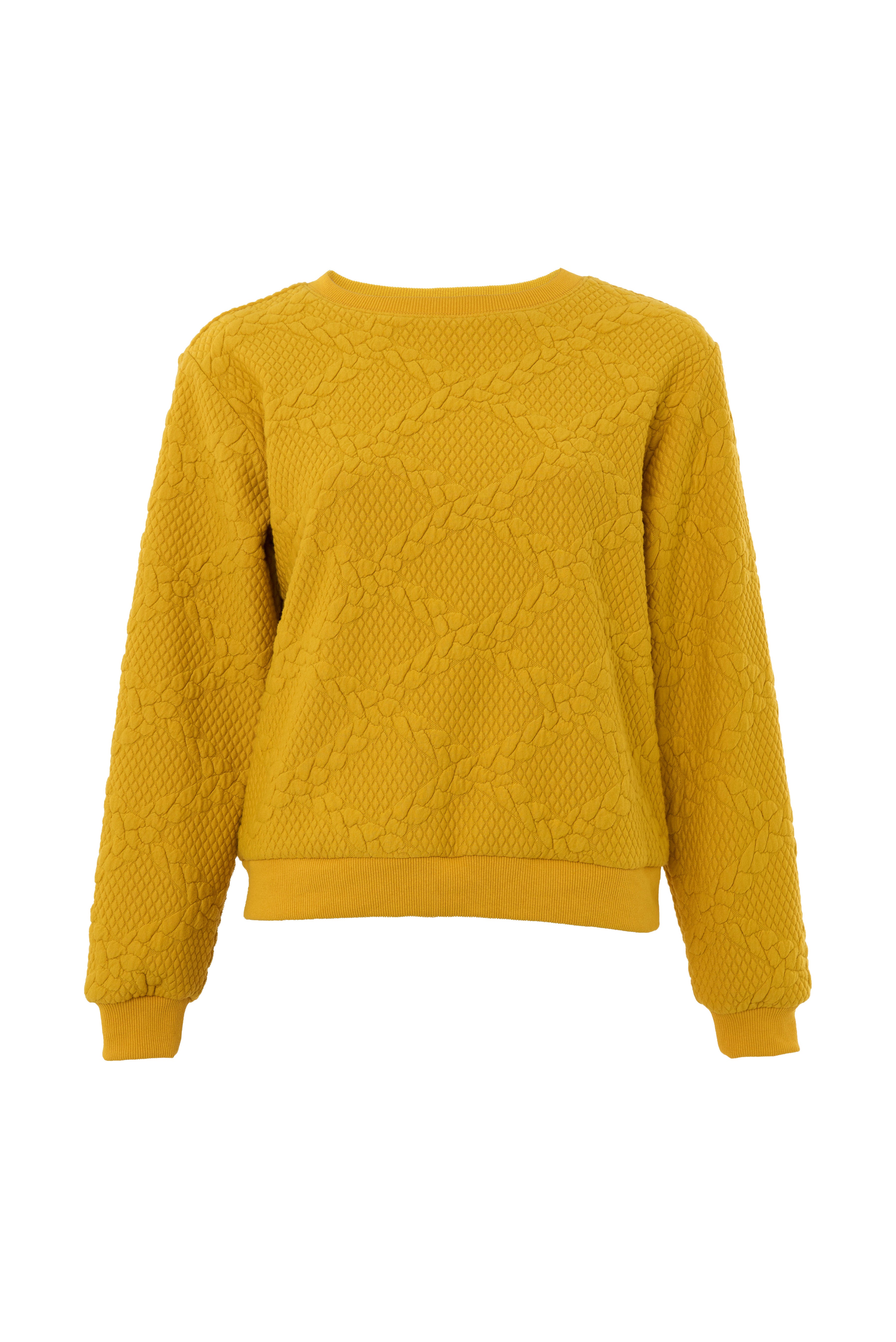 Jan Cable Quilt Sweatshirt - Mustard - Styled